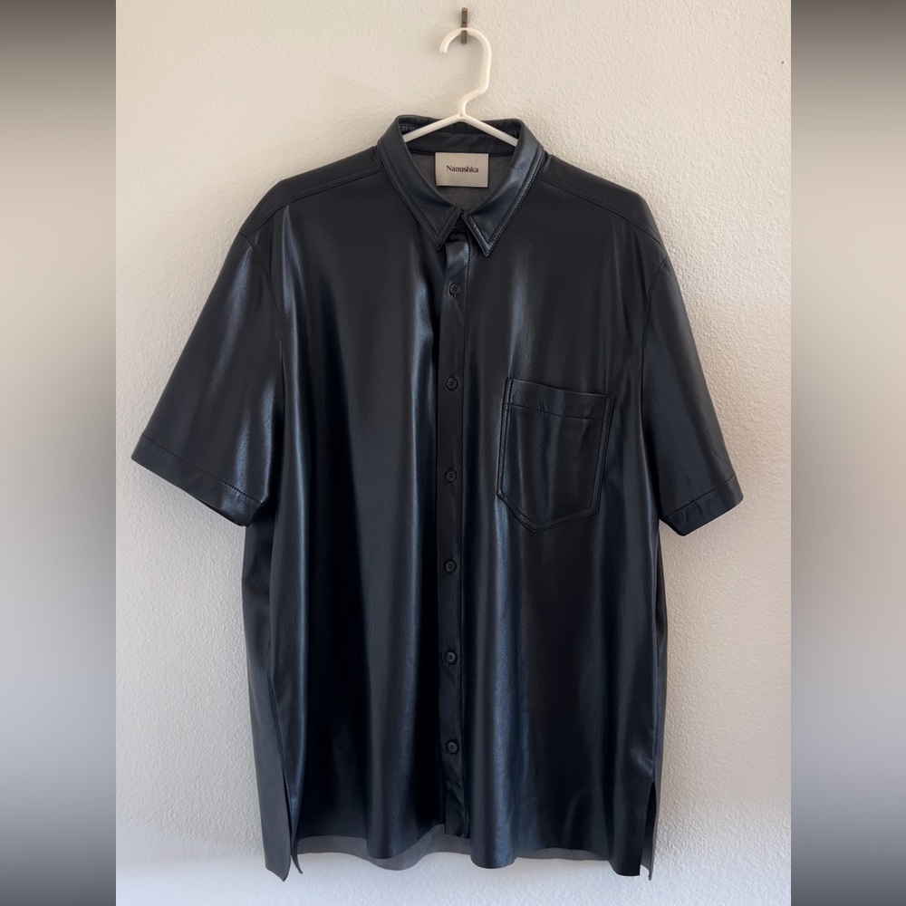 2021 Nanushka vegan leather shirt